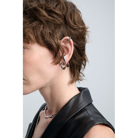 Kit Brinco Mini e Earcuff Op Art Ouro Vintage